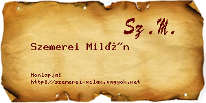 Szemerei Milán névjegykártya